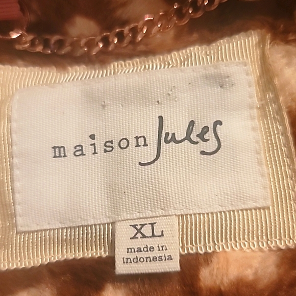Maison Jules Faux Fur XL Brown/ Cream  Fully Lined - Picture 3 of 8